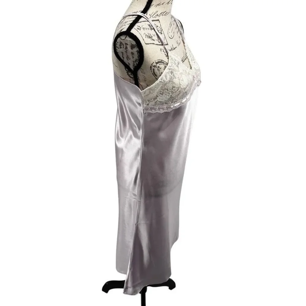 Vintage Gunne Sax by Jessica McClintock Satin Lace Slip Dress #U1045 Large‎ NWOT